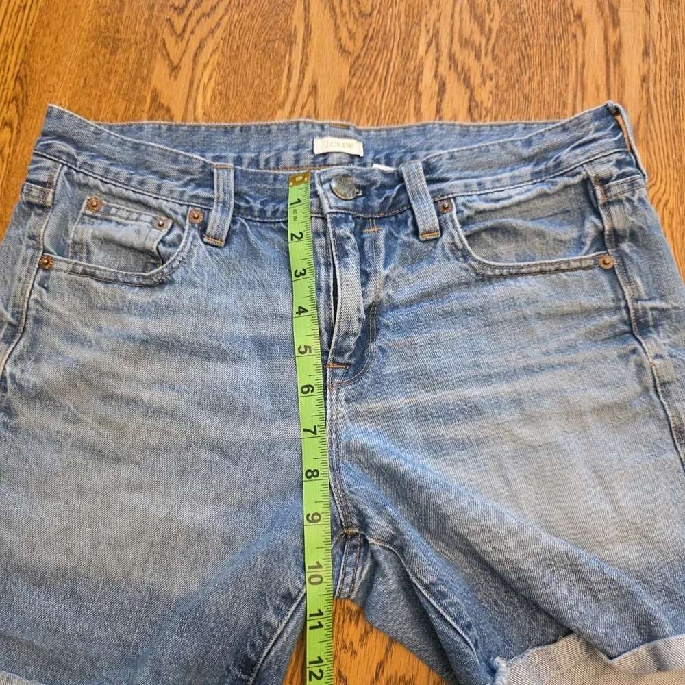 J Crew Jean Shorts‎ Womens 27 - 4/6 Medium Wash High Rise Denim Rolled Hem Boho